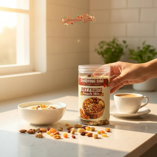 Shadhna Baa Premium Roasted Mix Dry Fruits 500g | Almonds Cashews Pistachios - Shadhna Baa